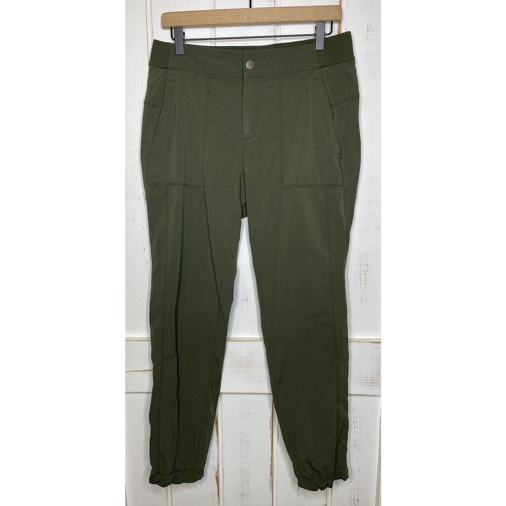 Athleta Trekkie Jogger 2.0 Cargo Pants Athleisure Outdoor Olive Green Stretch 8